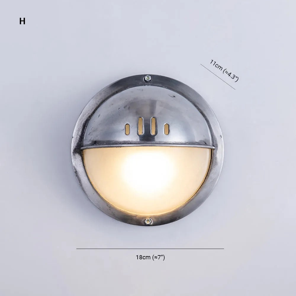 Wyre Wall Lamp Geometric Modern Metal Glass Outdoor - Lamp Copper