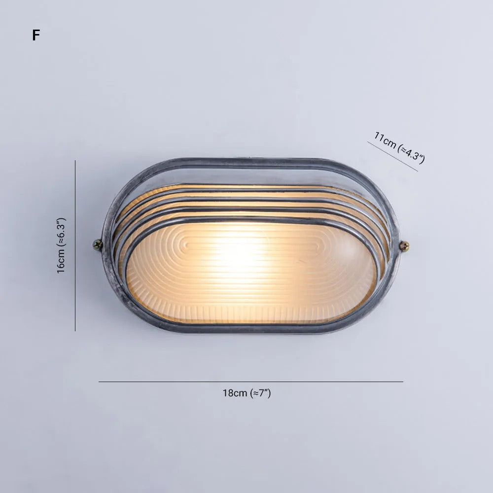 Wyre Wall Lamp Geometric Modern Metal Glass Outdoor - Lamp Copper