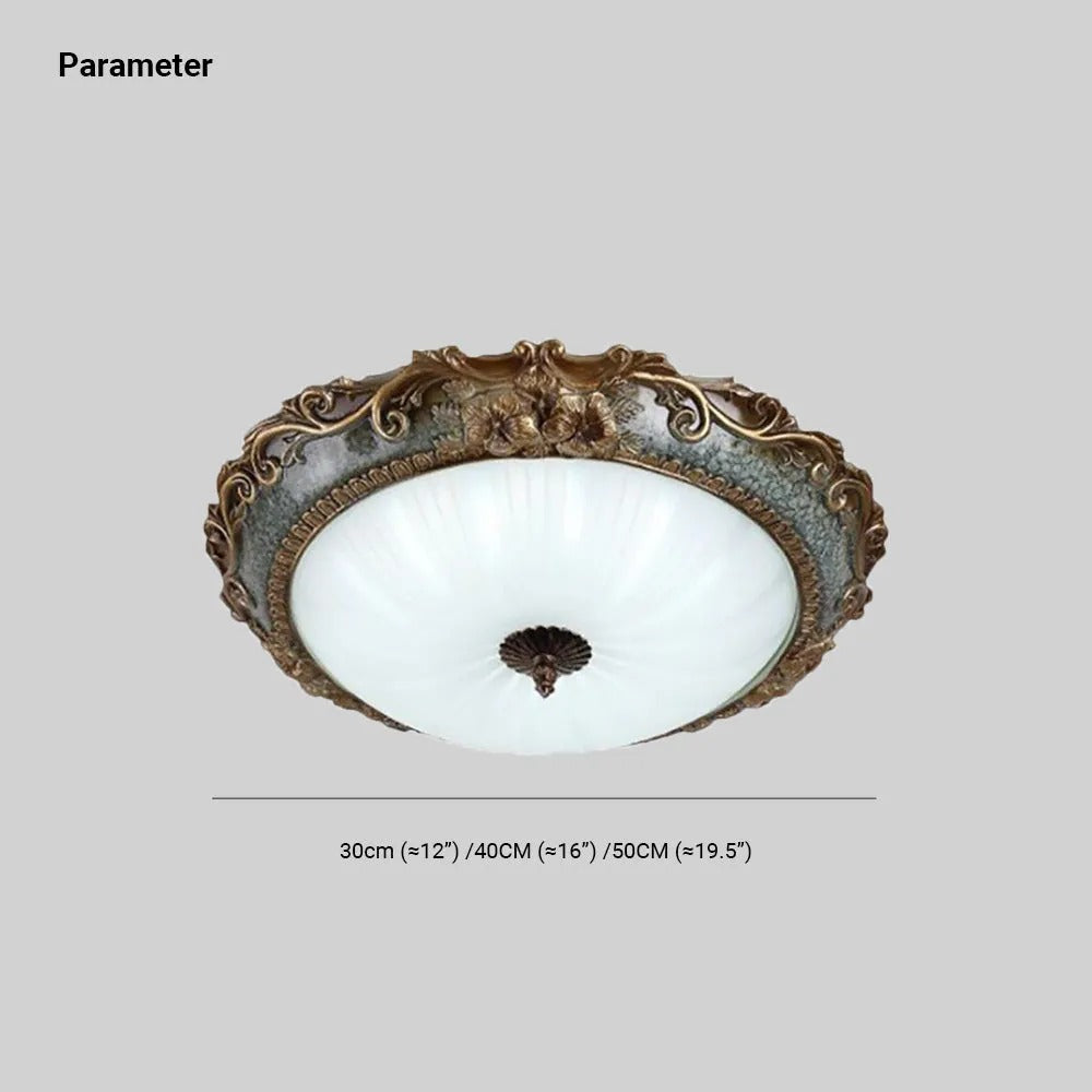 Tiffany Flush Mount Ceiling Light, Brass/Resin - Lamp Copper