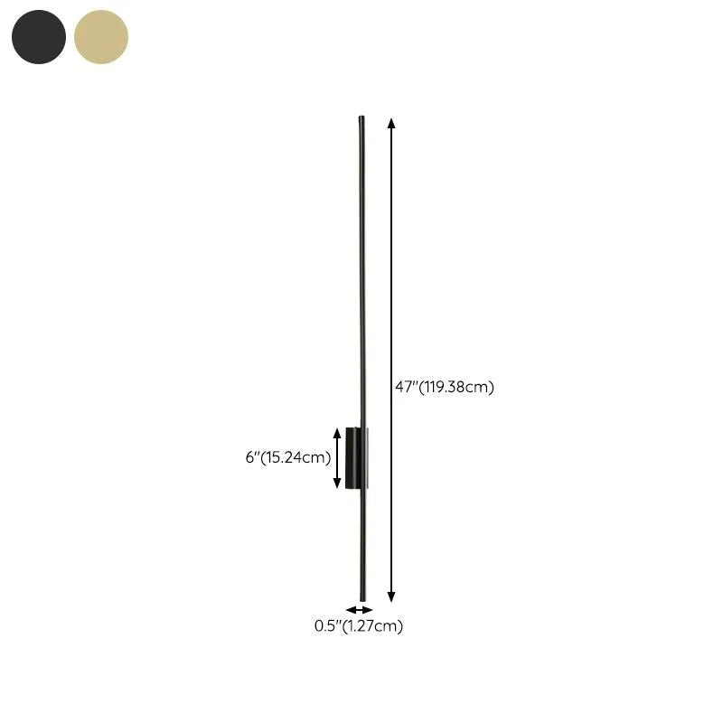 Arisha Modern Linear Metal&Acrylic Bedroom Wall Lamp, Black/Brass - Lamp Copper