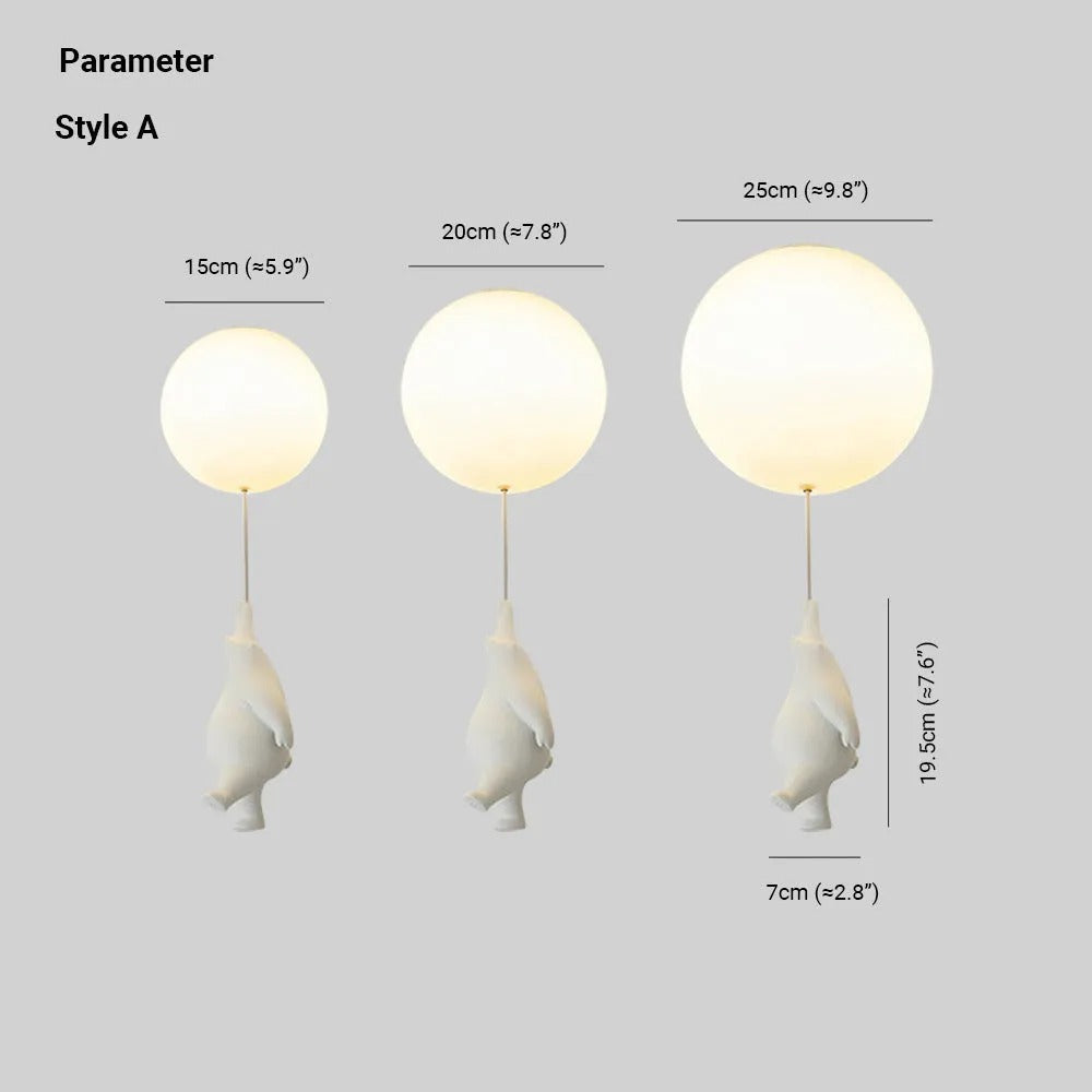Bear Balloon Ceiling /Pendant Light - Lamp Copper