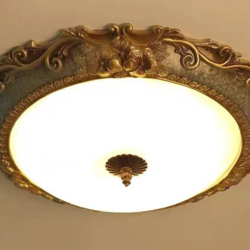 Tiffany Flush Mount Ceiling Light, Brass/Resin - Lamp Copper