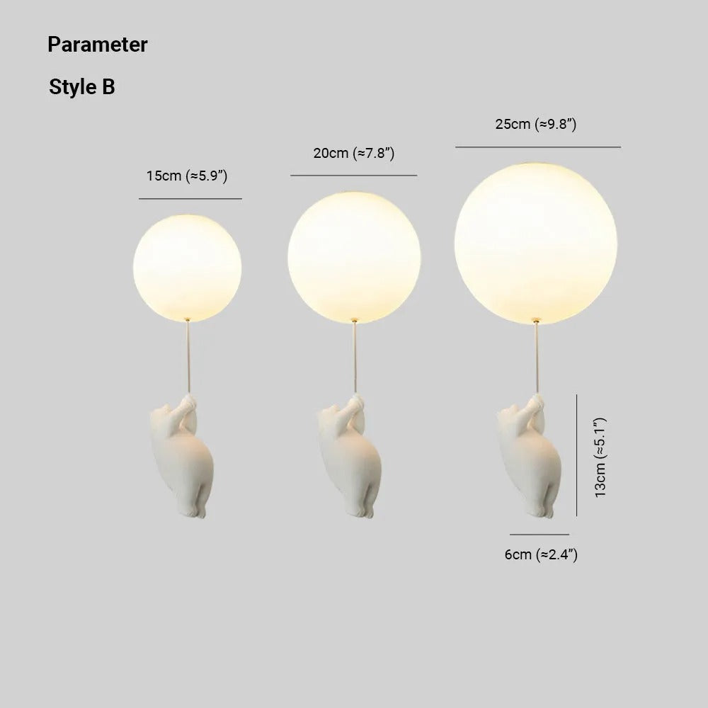 Bear Balloon Ceiling /Pendant Light - Lamp Copper