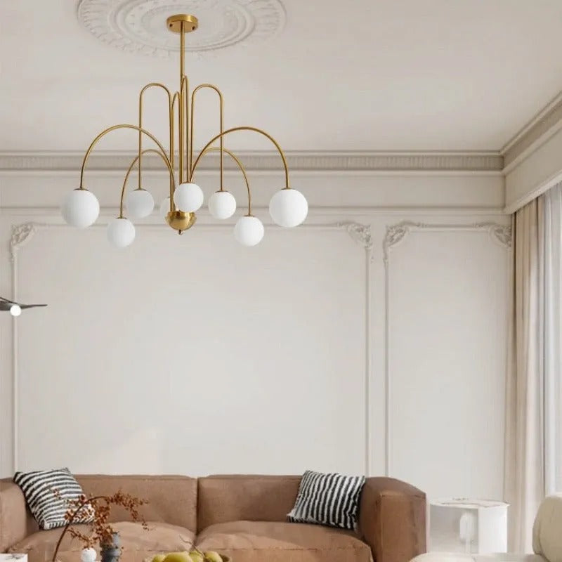 Monica Pendant Light Double Layer Glass Bubble - Lamp Copper