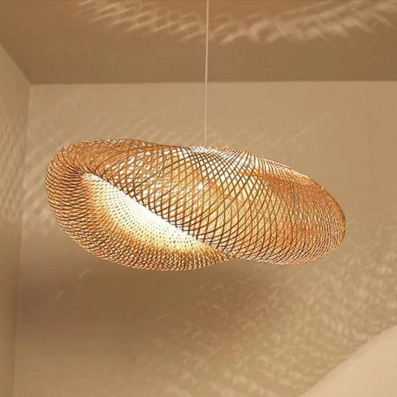 Rinwa Natural Pendant Light for Dining Room/Kitchen Island, Bamboo - Lamp Copper