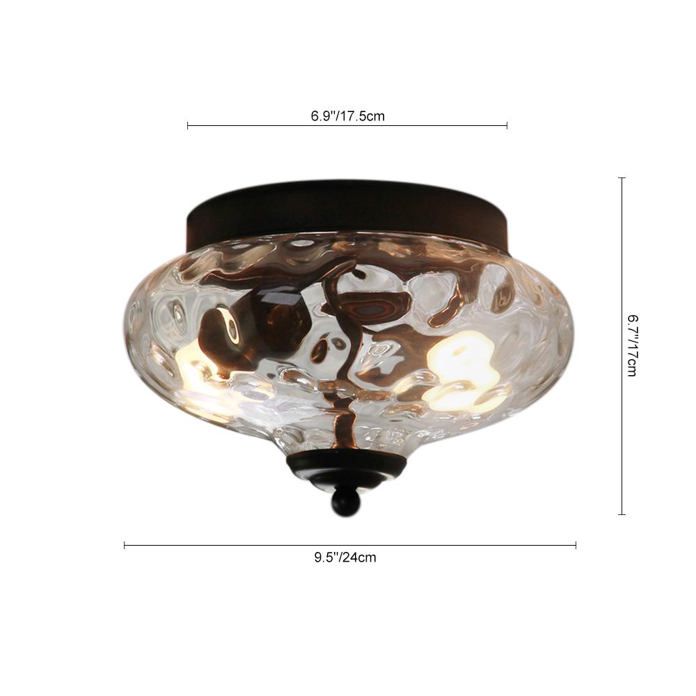 Vesila Industrial Glass Flush Mount Light - Lamp Copper