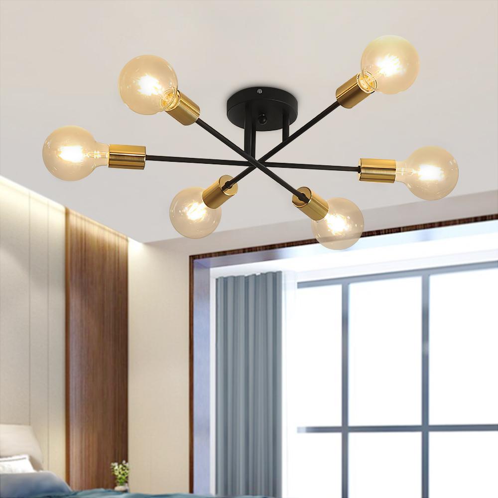Rauouli Minimalist Metal Semi Flush Fixture Ceiling Light - Lamp Copper