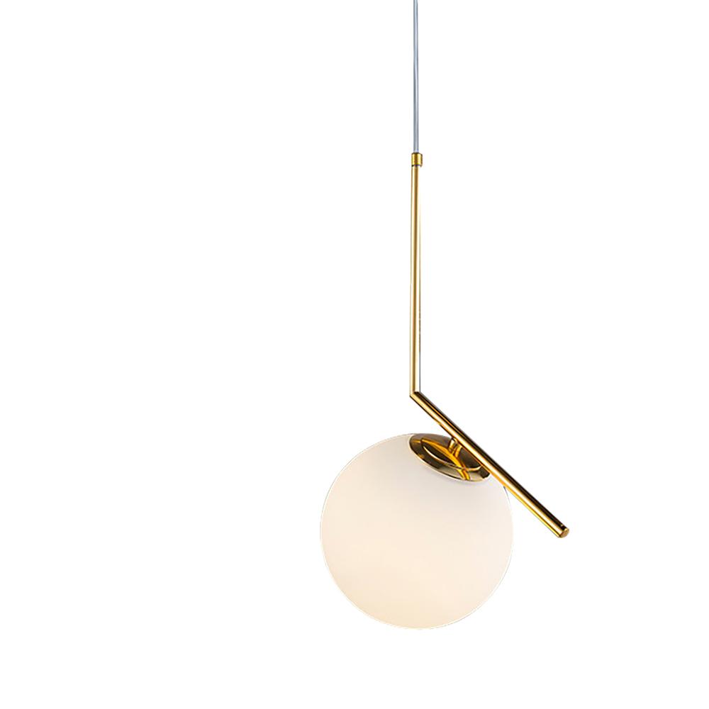Blikuva Modern Globe Opal Glass Pendant Light - Lamp Copper