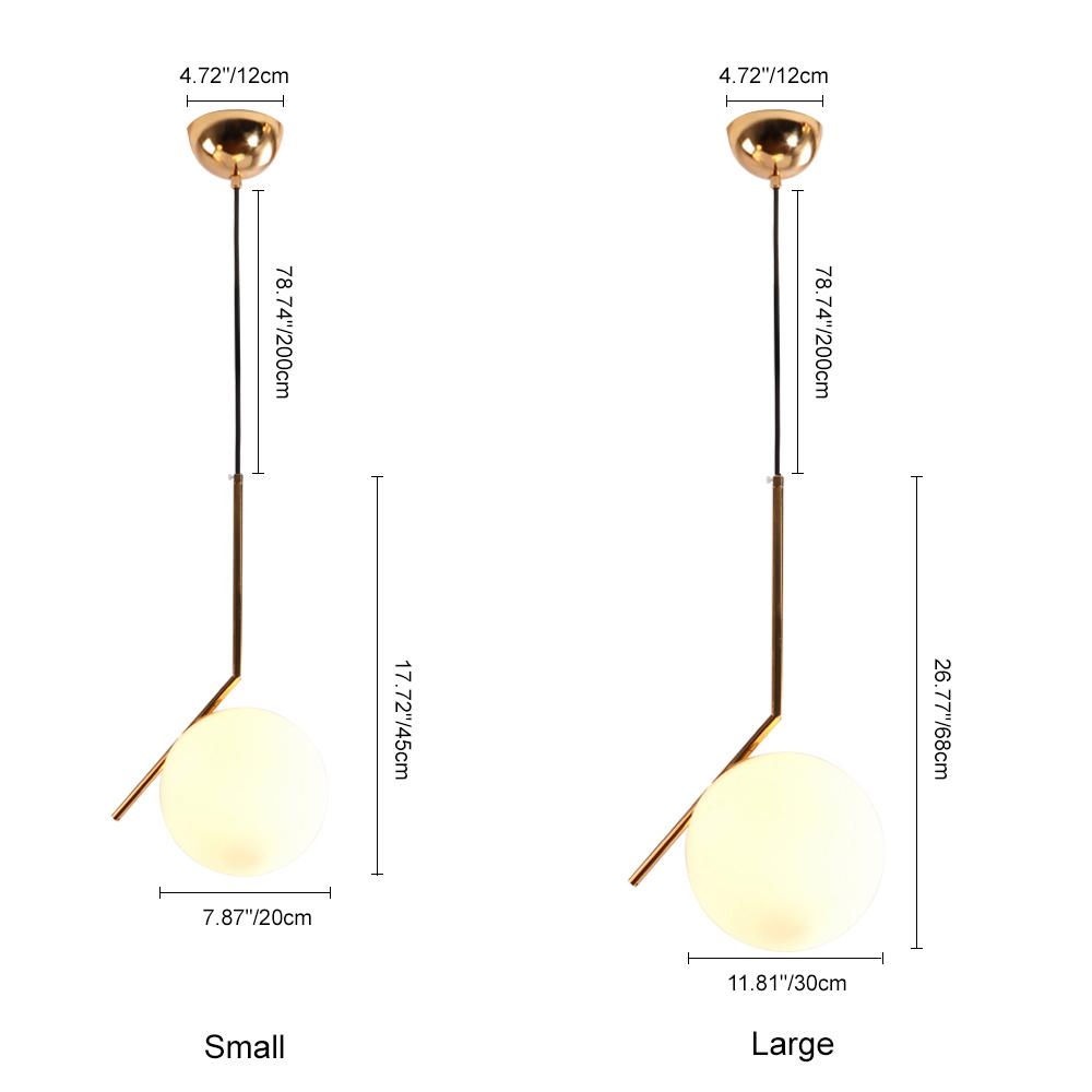 Blikuva Modern Globe Opal Glass Pendant Light - Lamp Copper