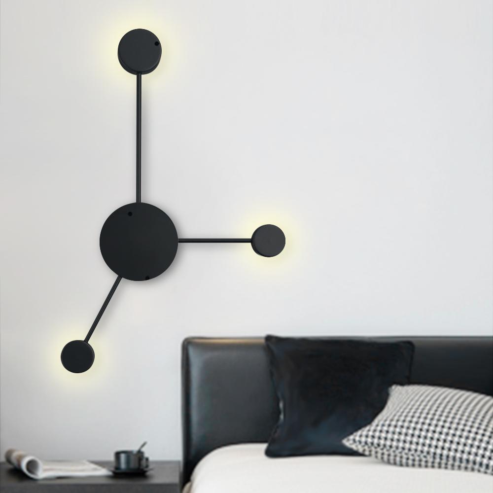 Gloruvya Contemporary Black LED Metal Wall Light - Lamp Copper