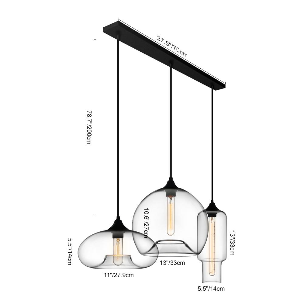 Mjolkulix Linear Glass Pendant Light - Lamp Copper