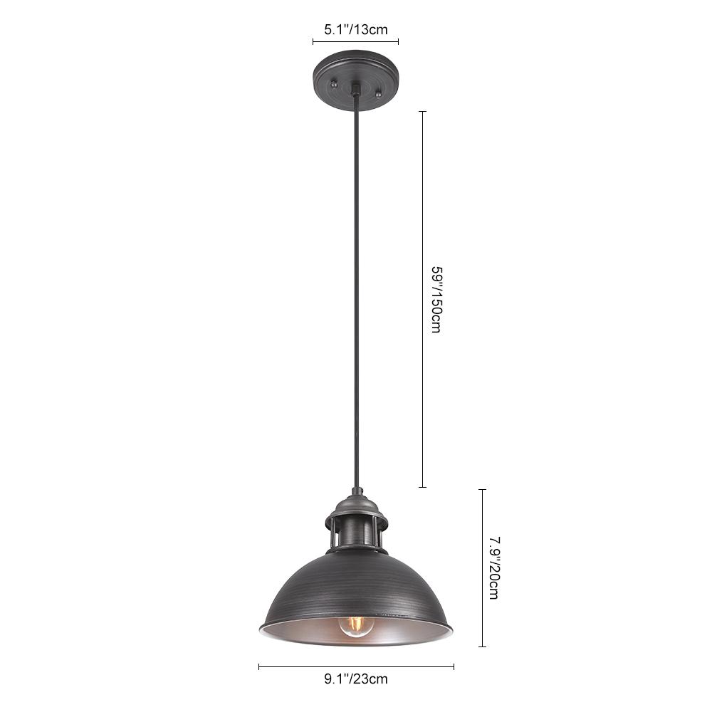 Vesino Industrial Metal Dome Pendant Light - Lamp Copper