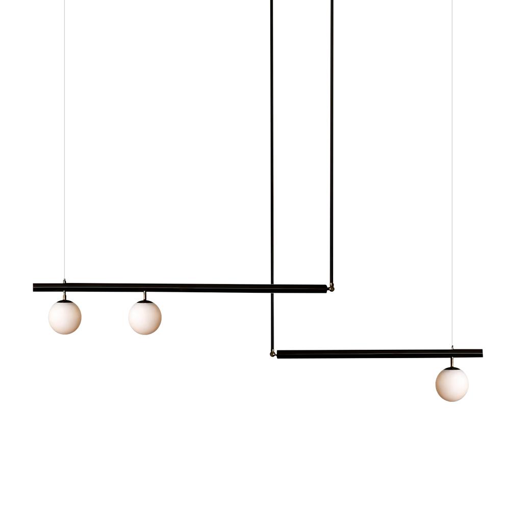 Sifjar Minimalist Linear Glass Chandelier - Lamp Copper