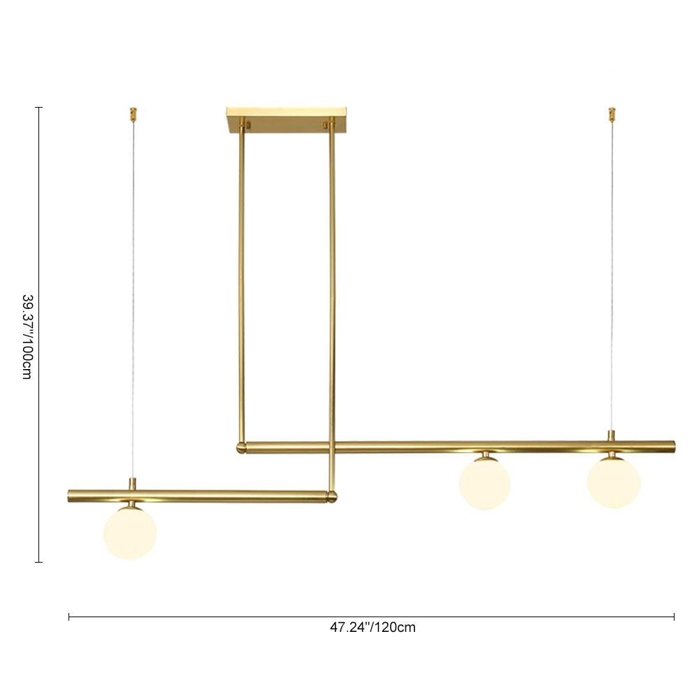 Sifjar Minimalist Linear Glass Chandelier - Lamp Copper