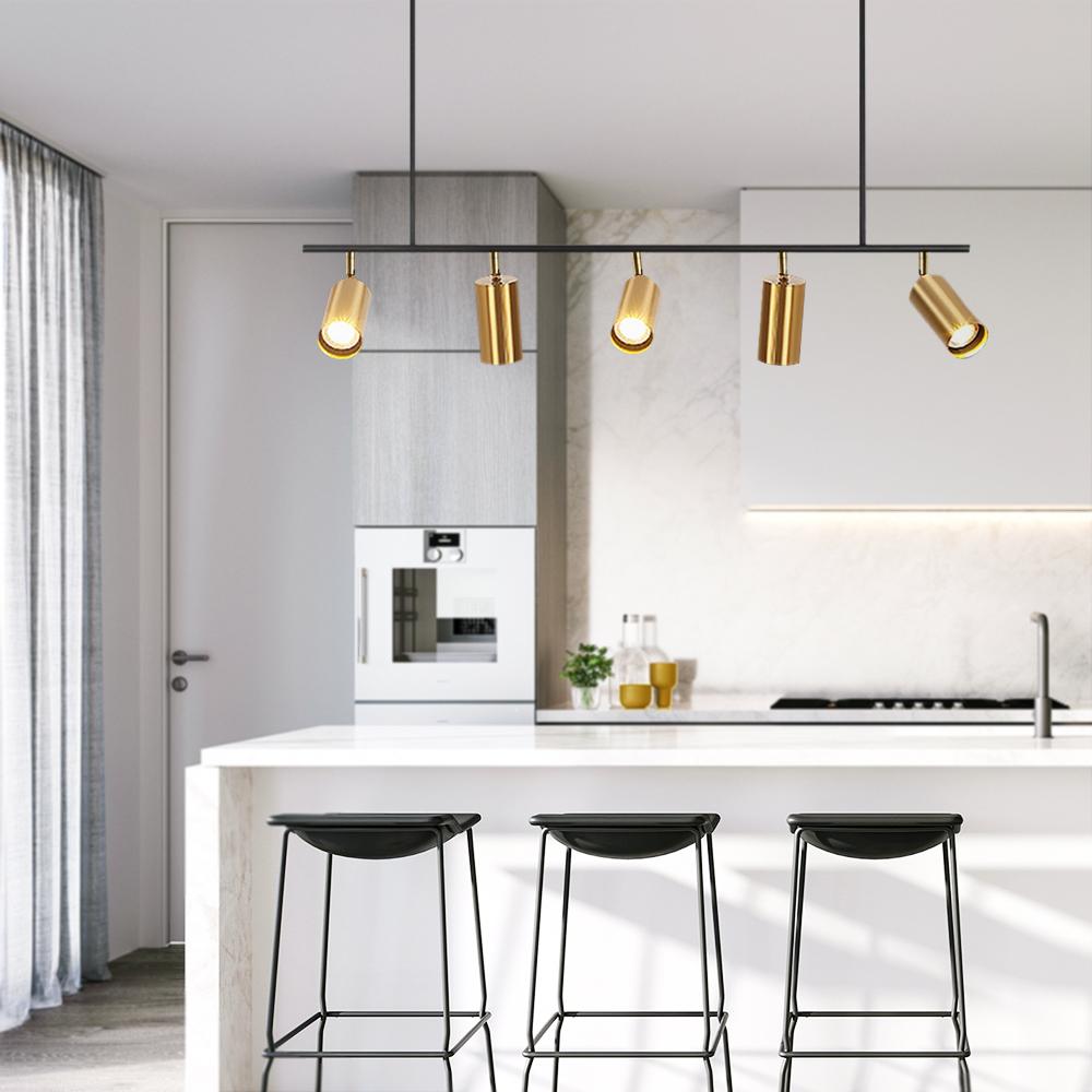 Polis Linear Metal Pendant Track Lighting - Lamp Copper