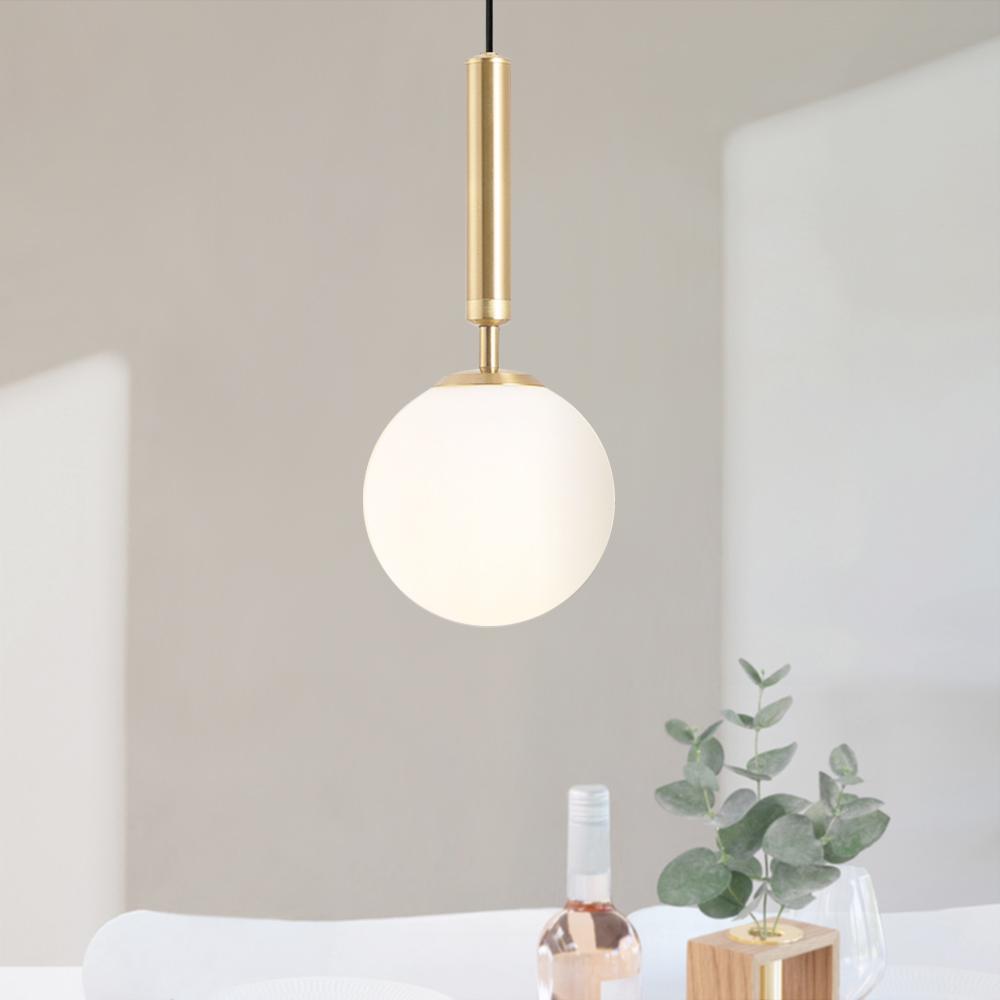Ljoma Mid-century Minimalist Glass Pendant Light - Lamp Copper