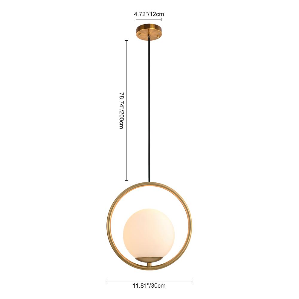Qvistuva Modern Globe Metal Pendant Light - Lamp Copper