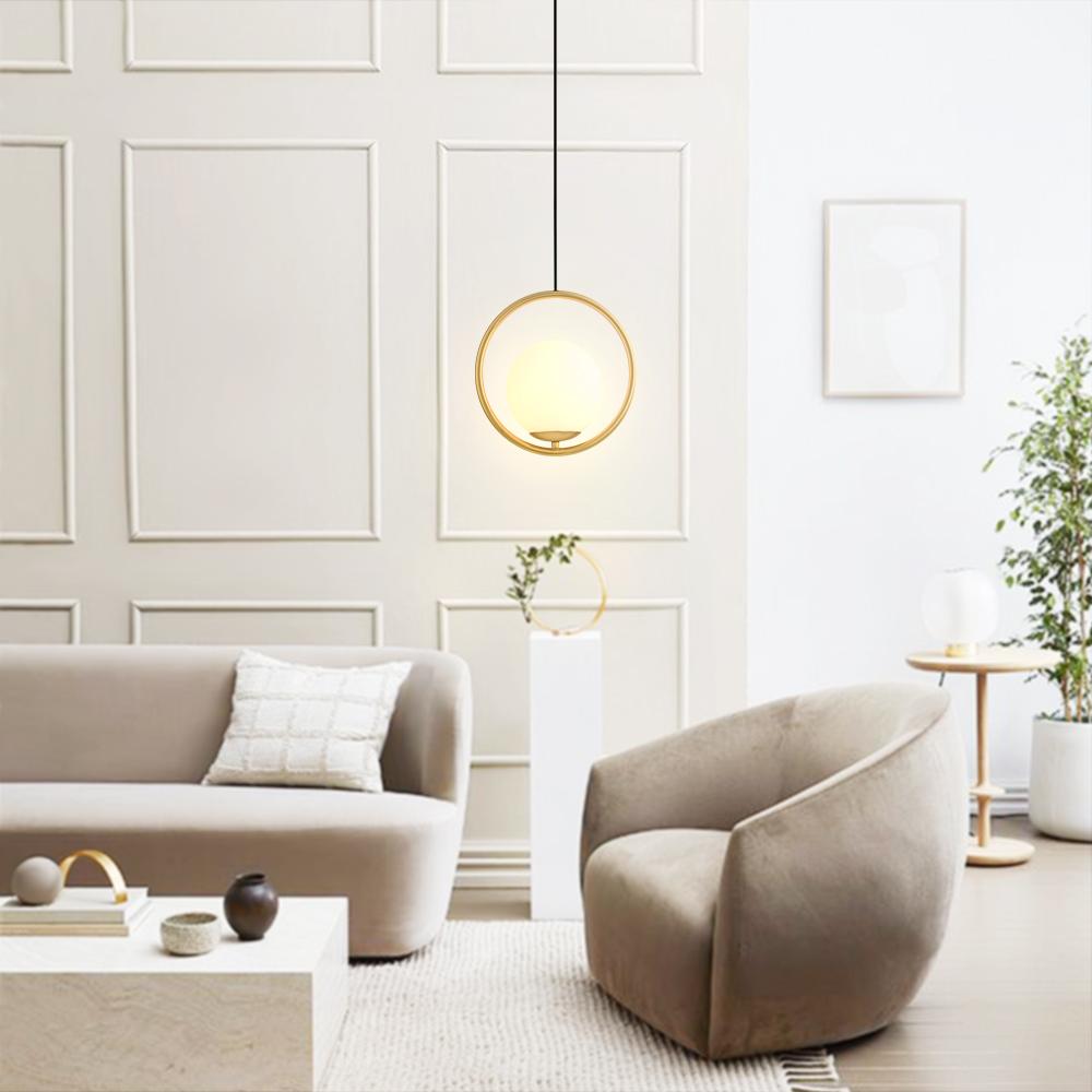 Qvistuva Modern Globe Metal Pendant Light - Lamp Copper