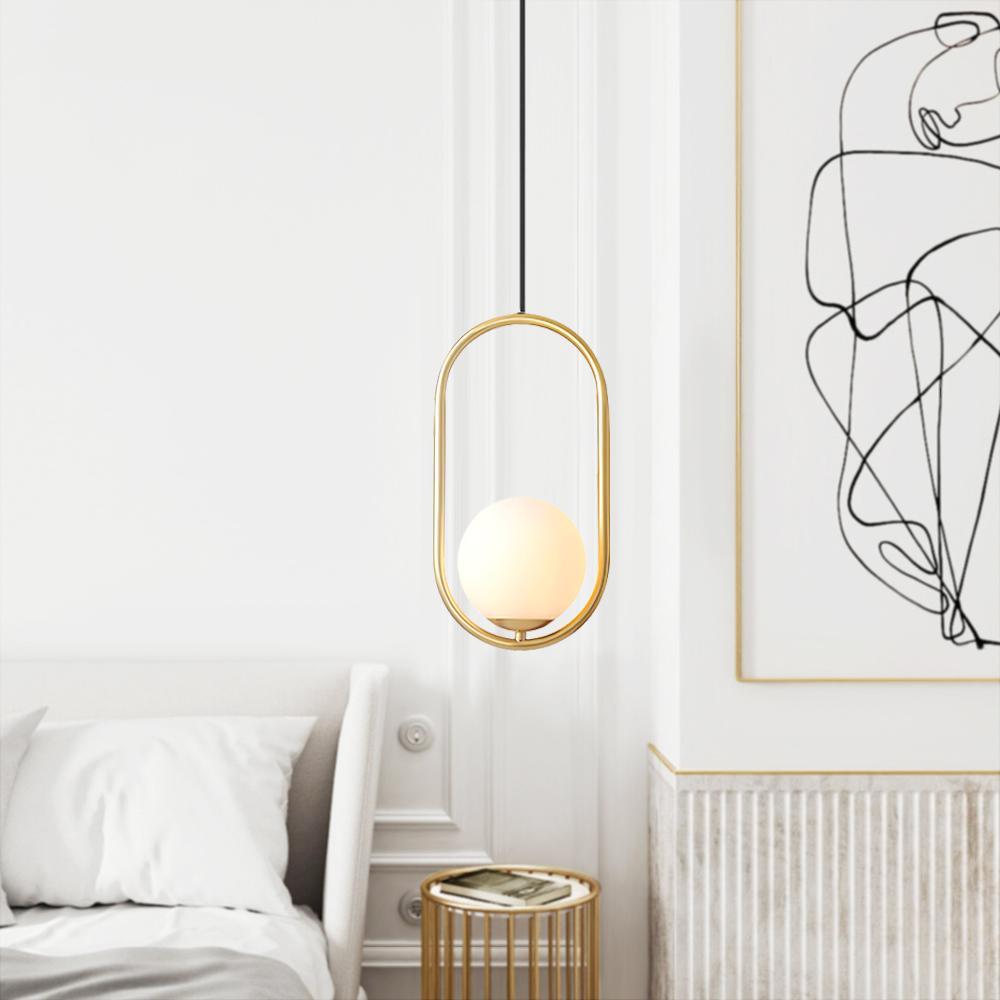 Qvistuva Modern Globe Metal Pendant Light - Lamp Copper