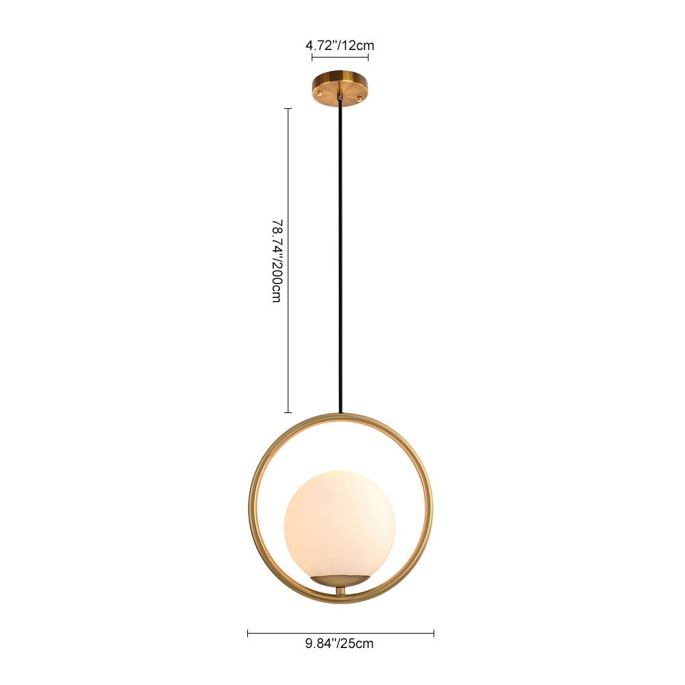 Qvistuva Modern Globe Metal Pendant Light - Lamp Copper