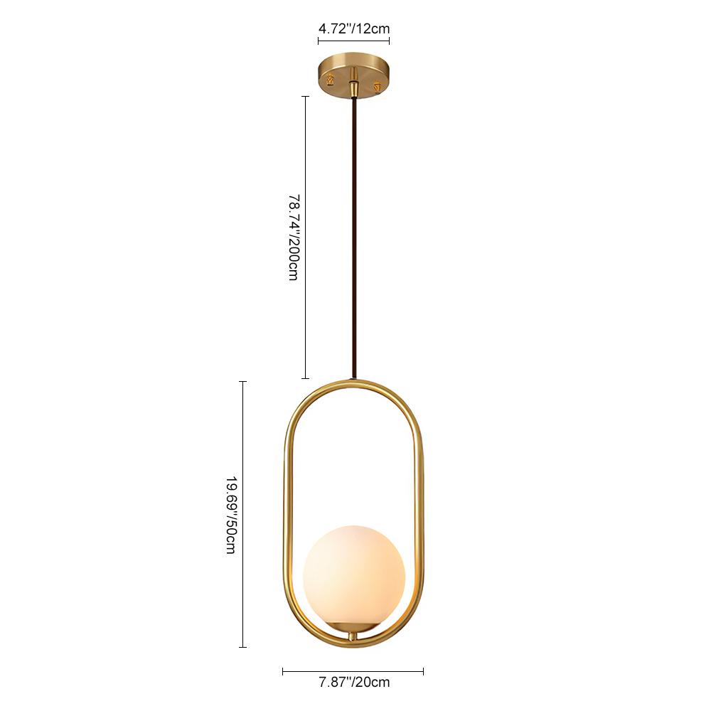 Qvistuva Modern Globe Metal Pendant Light - Lamp Copper