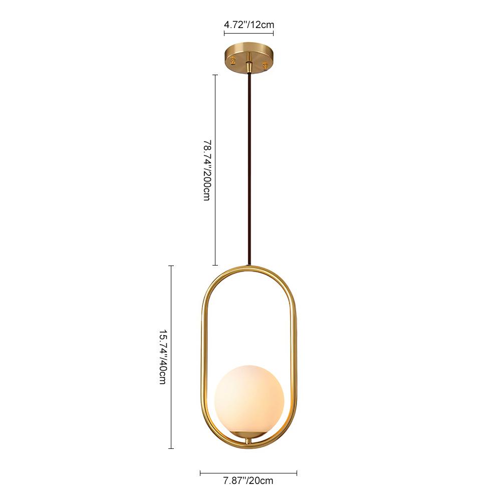 Qvistuva Modern Globe Metal Pendant Light - Lamp Copper