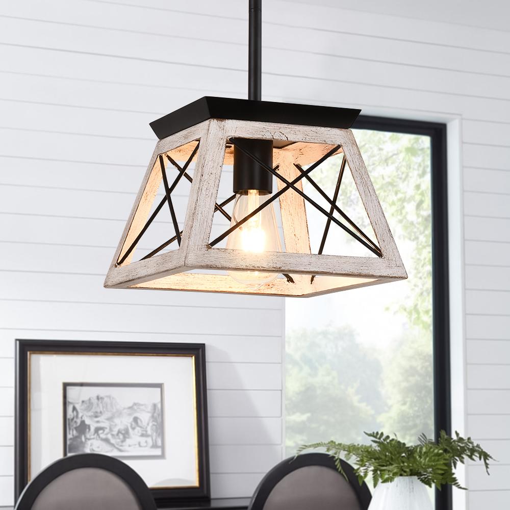 Ildar Modern Farmhouse Geometric Metal Pendant Light - Lamp Copper