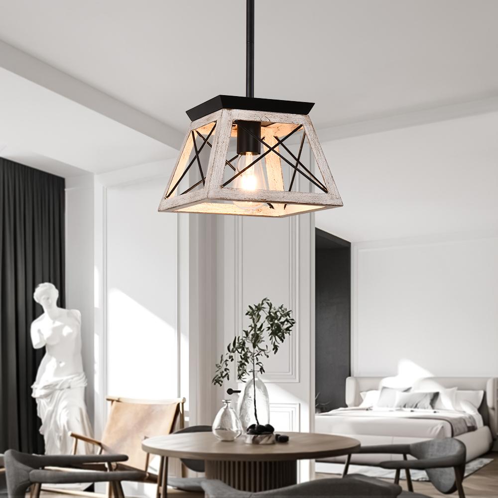 Ildar Modern Farmhouse Geometric Metal Pendant Light - Lamp Copper