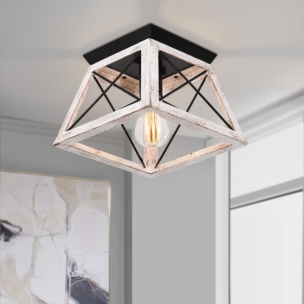 Sindri Modern Farmhouse Metal Flush Mount Light - Lamp Copper
