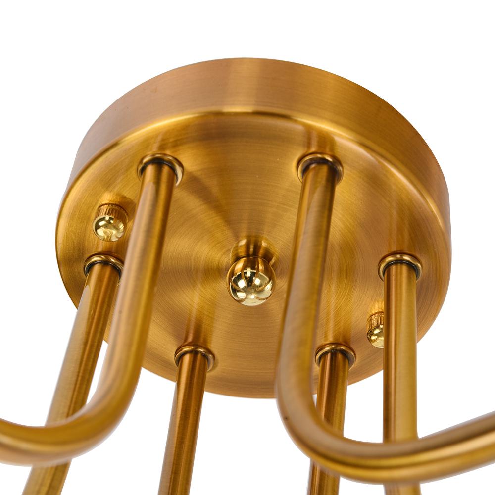 Qvistunix Modern Industrial Sputnik Metal Semi Flush Light - Lamp Copper