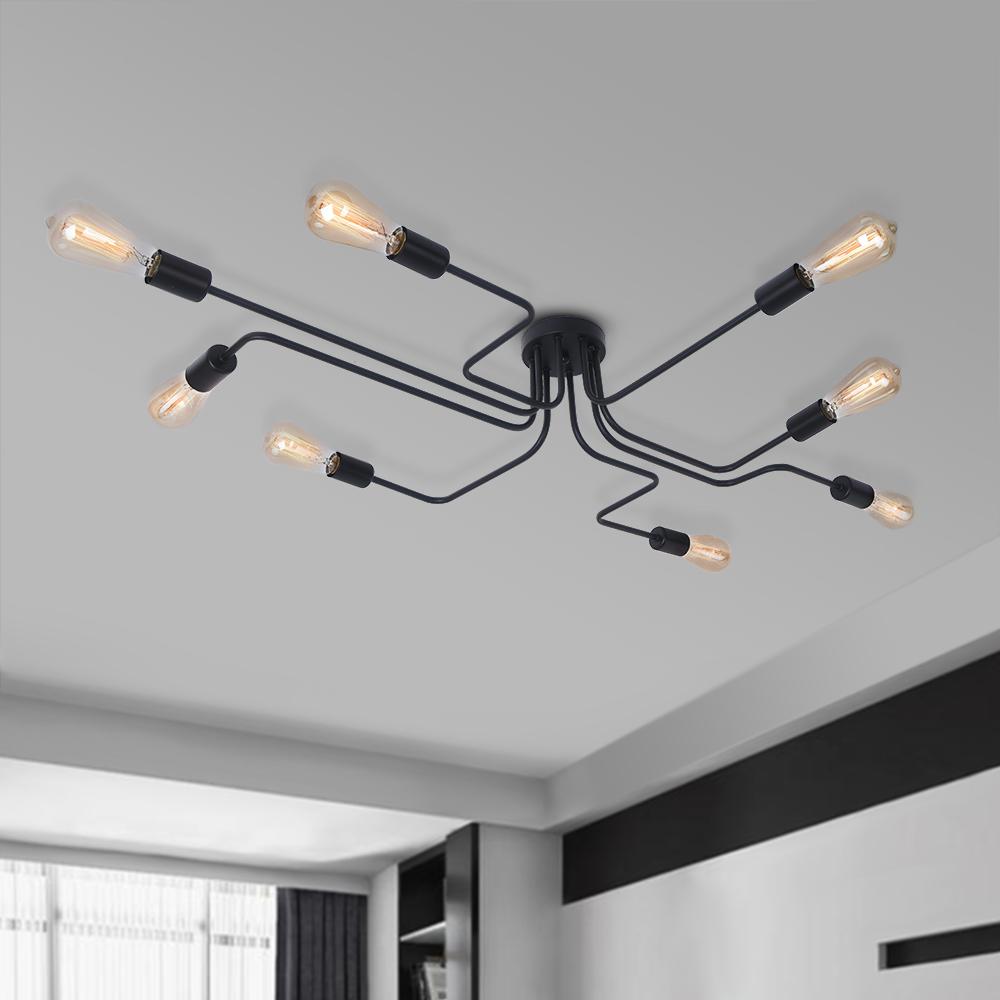 Qvistunix Modern Industrial Sputnik Metal Semi Flush Light - Lamp Copper