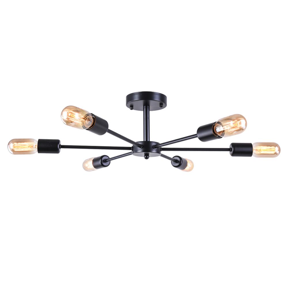Xyla Modern Mid-Century Sputnik Metal Semi Flush Light - Lamp Copper