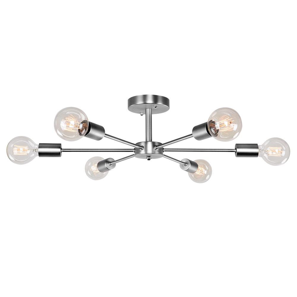 Xyla Modern Mid-Century Sputnik Metal Semi Flush Light - Lamp Copper
