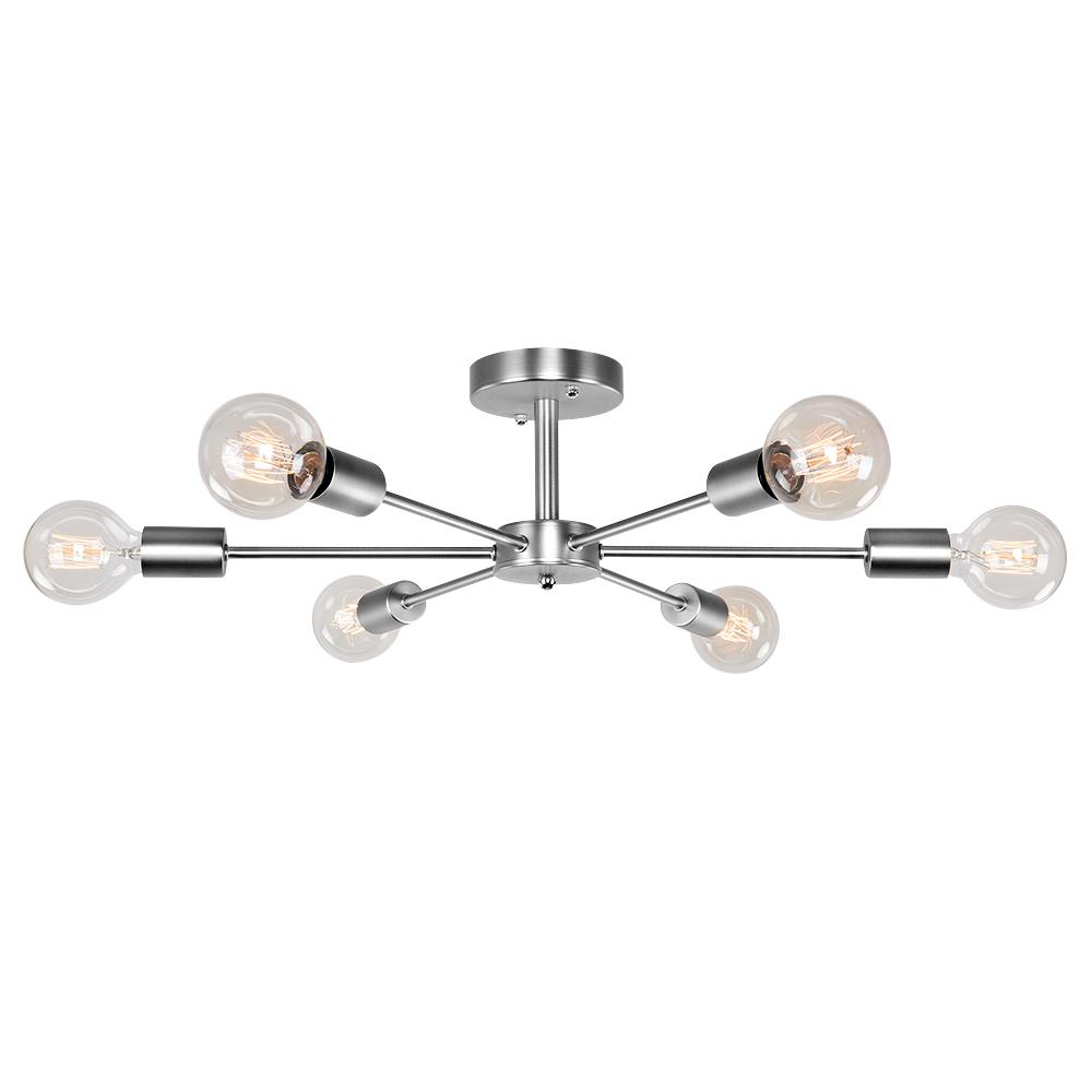 Xyla Modern Mid-Century Sputnik Metal Semi Flush Light - Lamp Copper