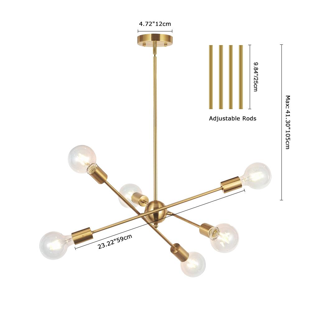 Varde Modern Sputnik Metal Chandelier - Lamp Copper