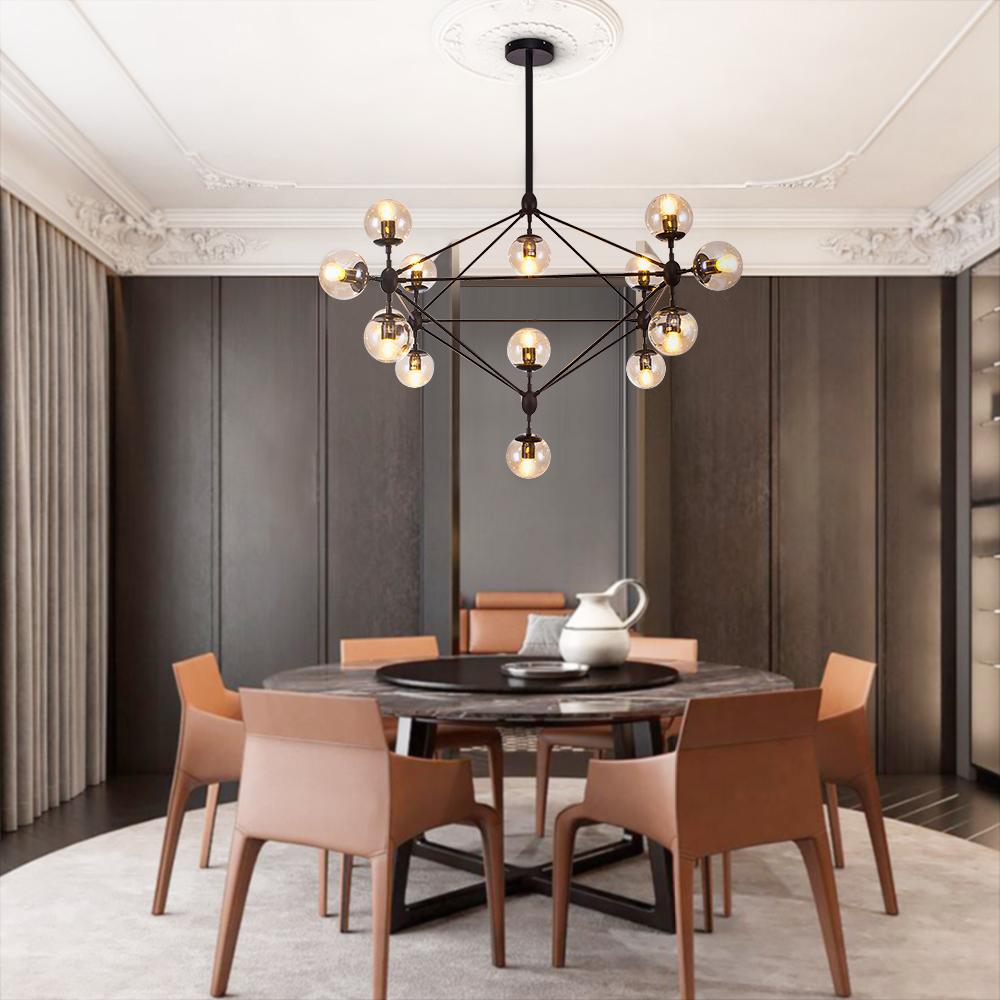 Kvennlig Modern Statement Geometric Metal Chandelier - Lamp Copper