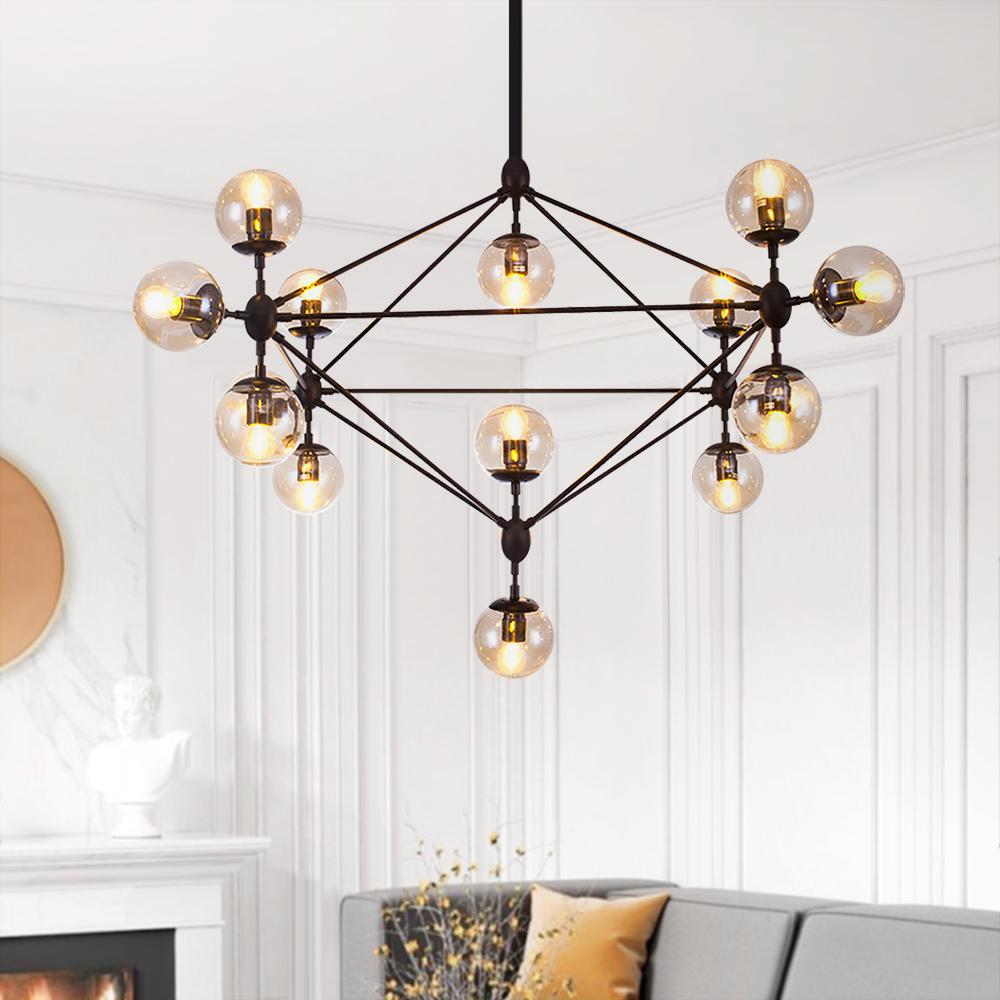 Kvennlig Modern Statement Geometric Metal Chandelier - Lamp Copper