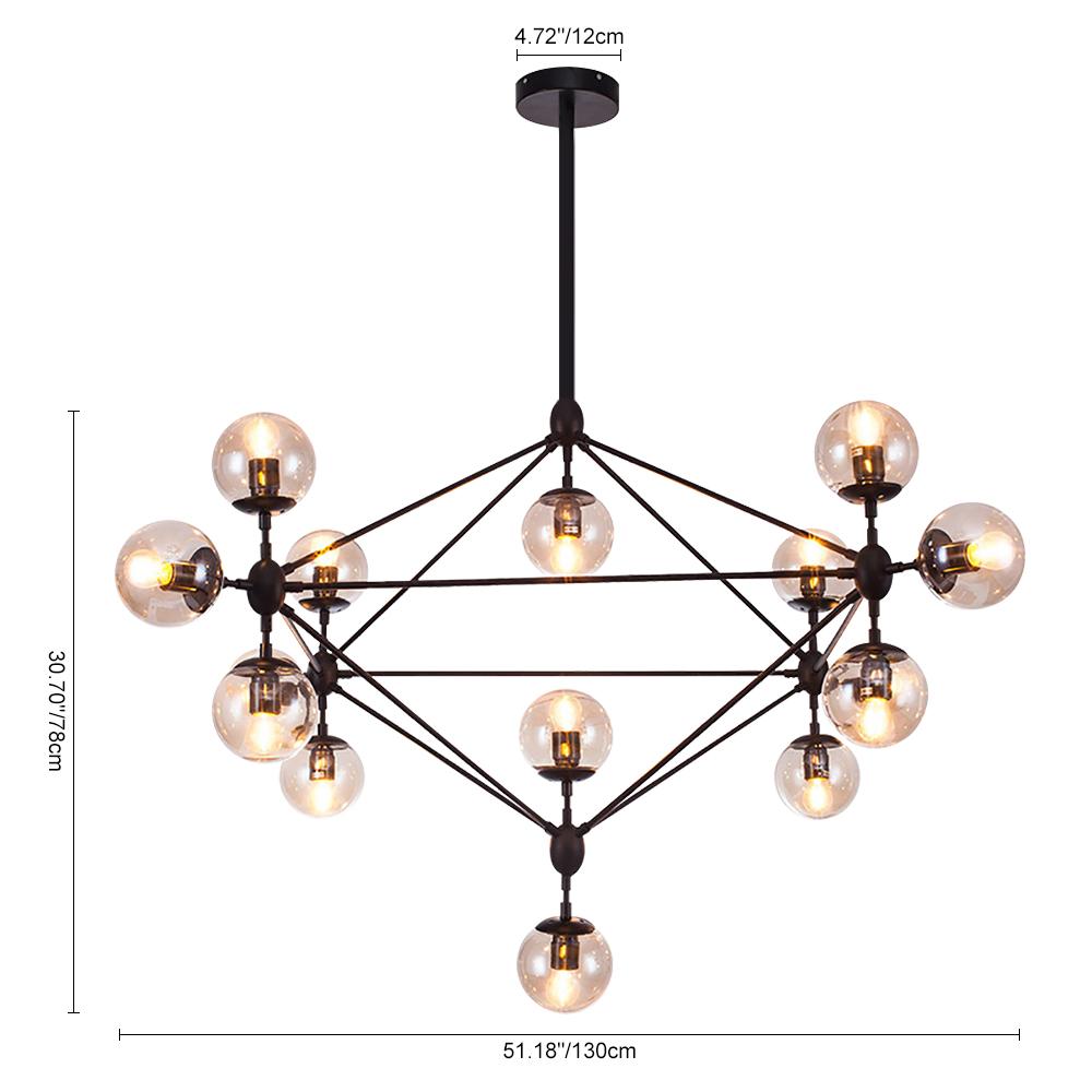Kvennlig Modern Statement Geometric Metal Chandelier - Lamp Copper