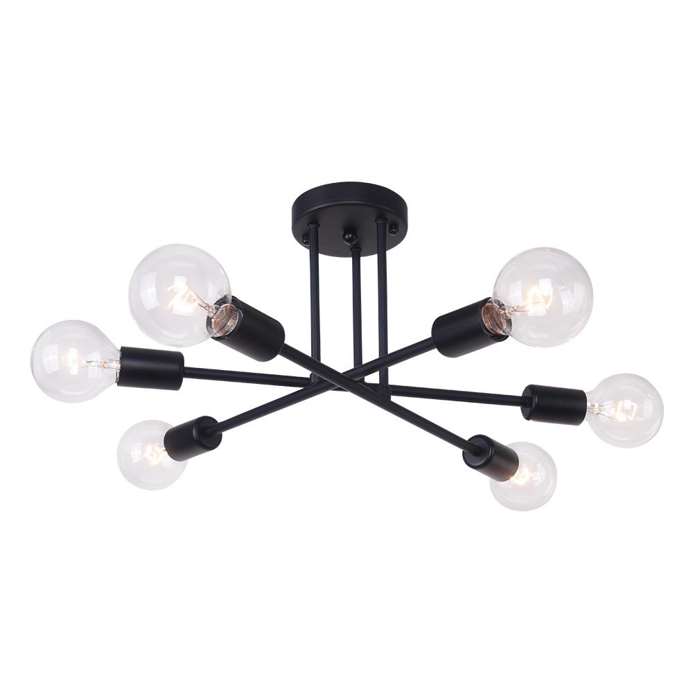 Mjolkuli Minimalist Sputnik Metal Semi Flush Chandelier - Lamp Copper