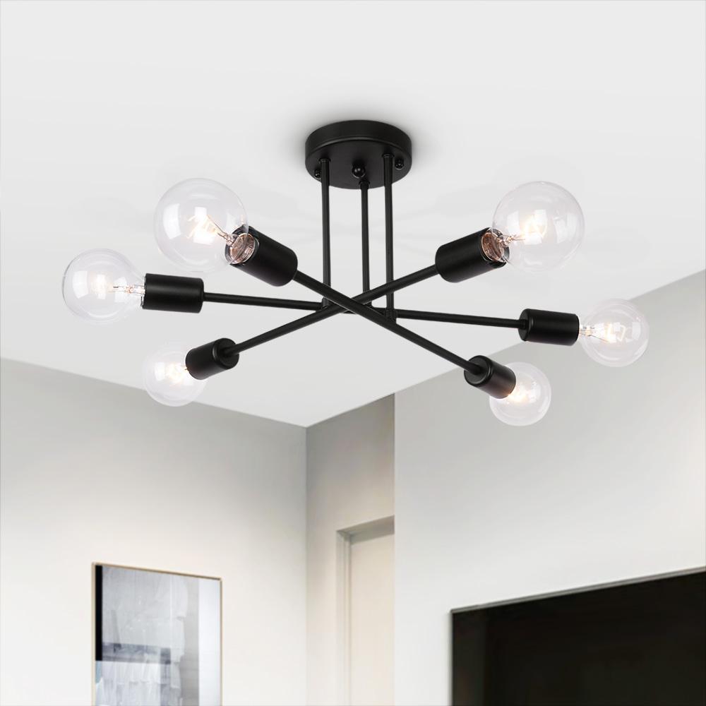 Mjolkuli Minimalist Sputnik Metal Semi Flush Chandelier - Lamp Copper