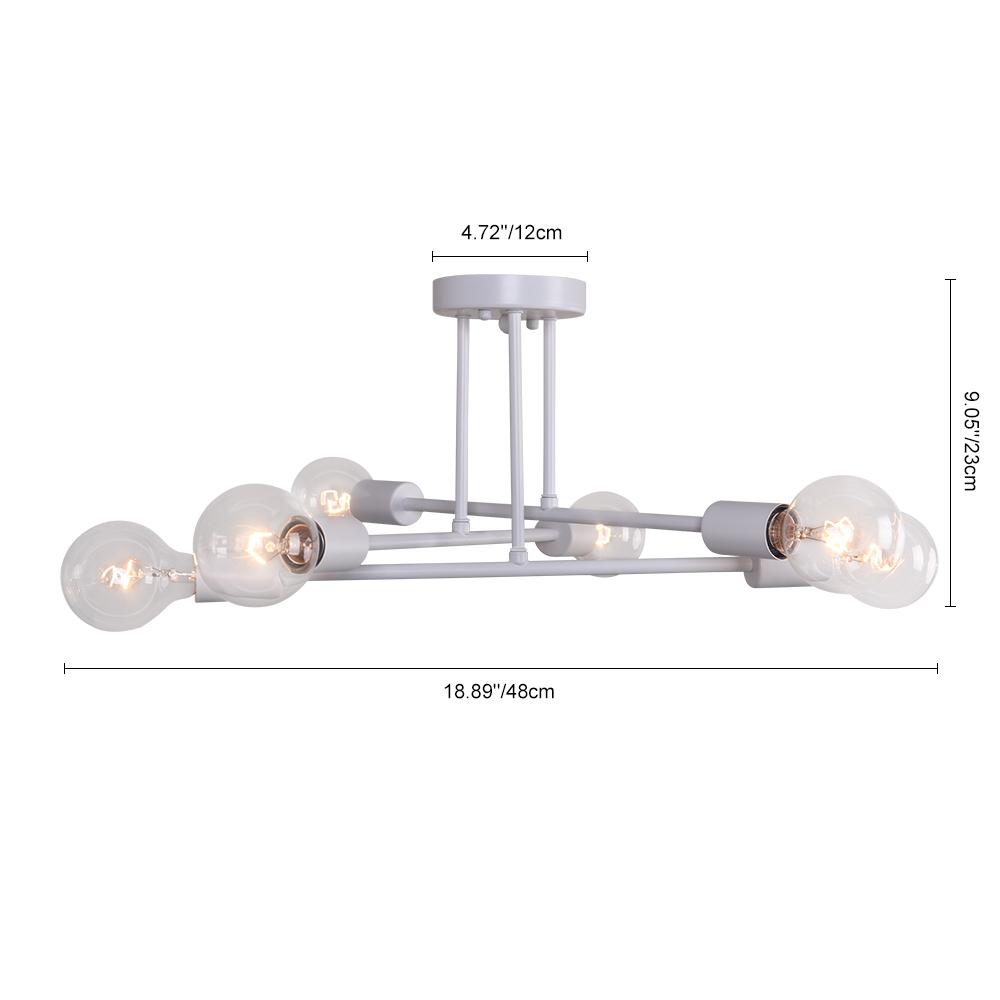 Mjolkuli Minimalist Sputnik Metal Semi Flush Chandelier - Lamp Copper