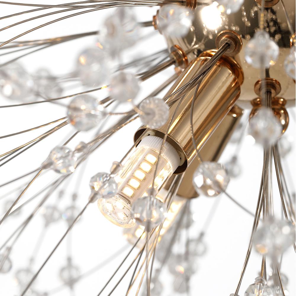 Alvsang Dandelion Crystal Metal Chandelier - Lamp Copper