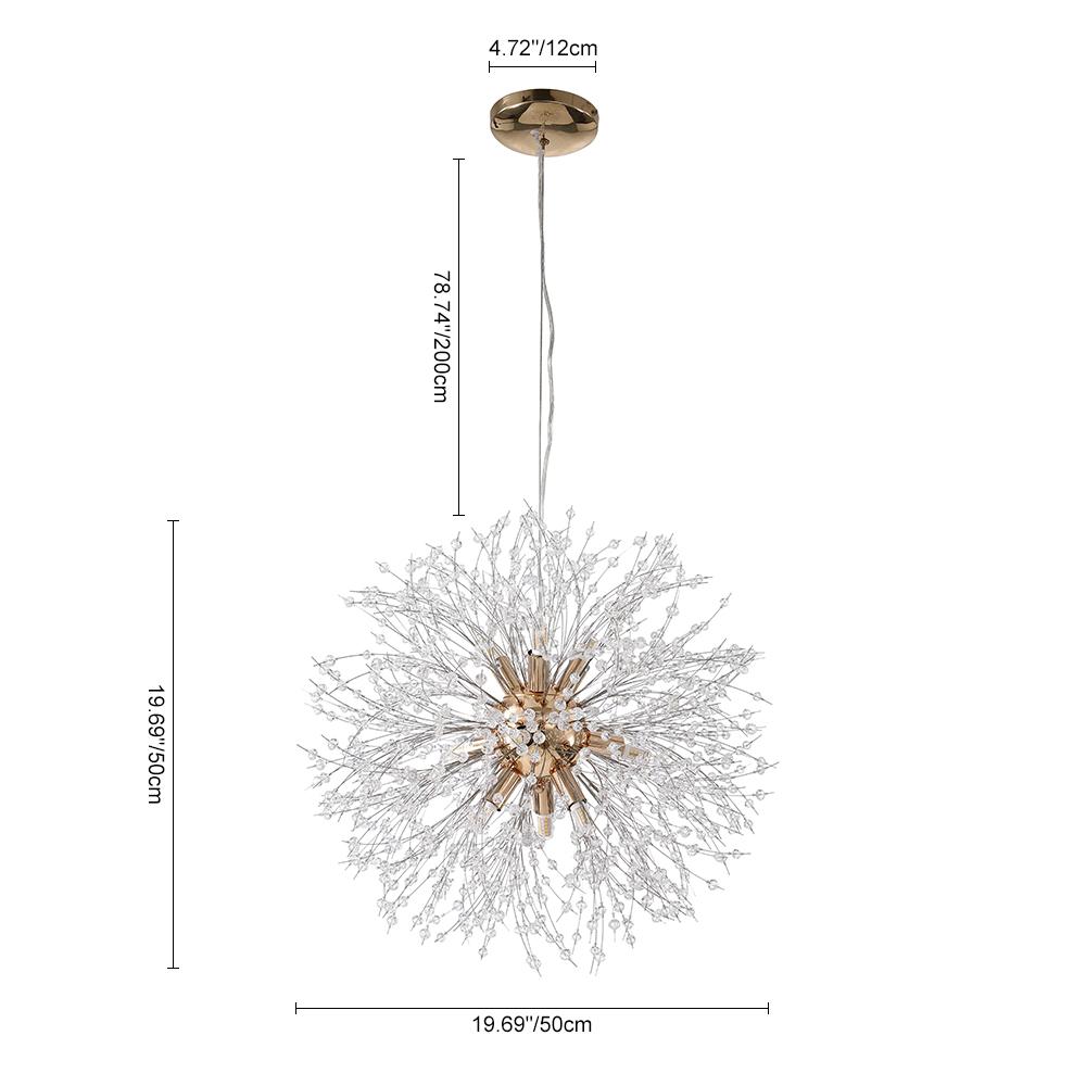 Alvsang Dandelion Crystal Metal Chandelier - Lamp Copper