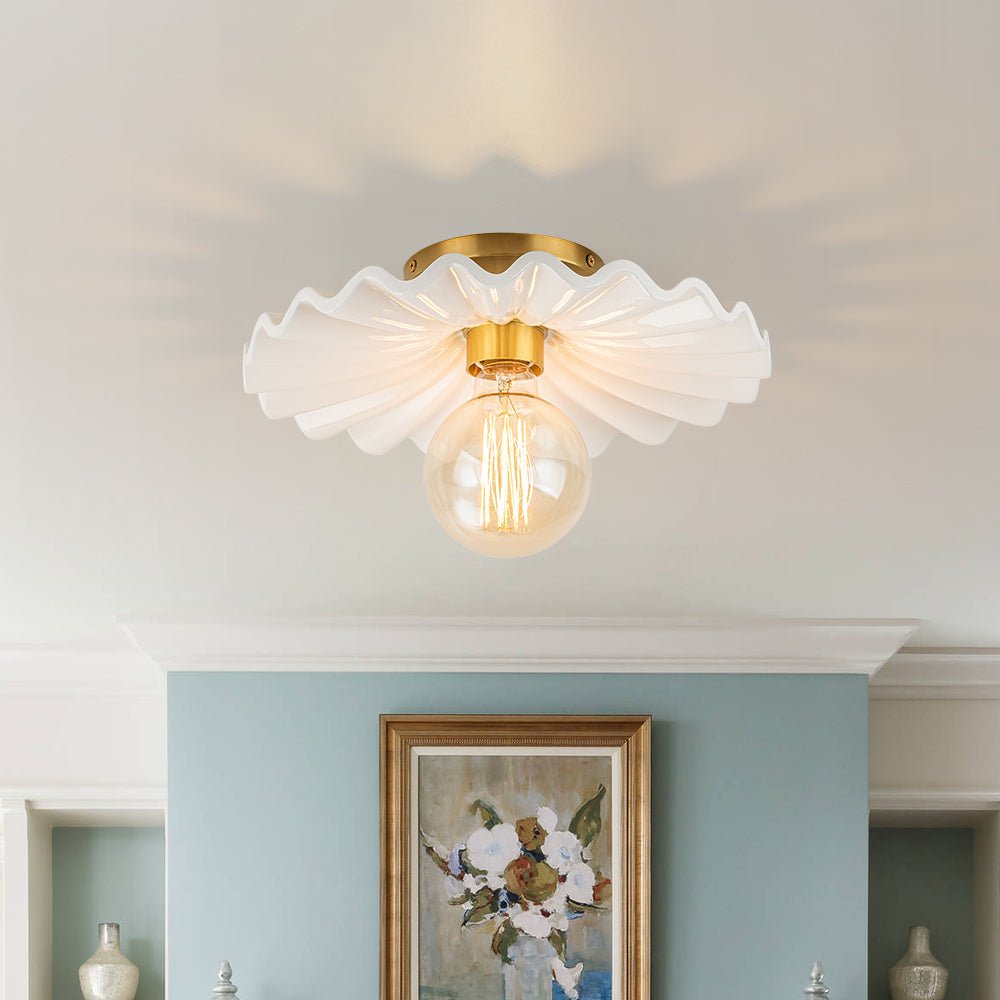 Valona Modern Ceramic Semi Flush Mount - Lamp Copper