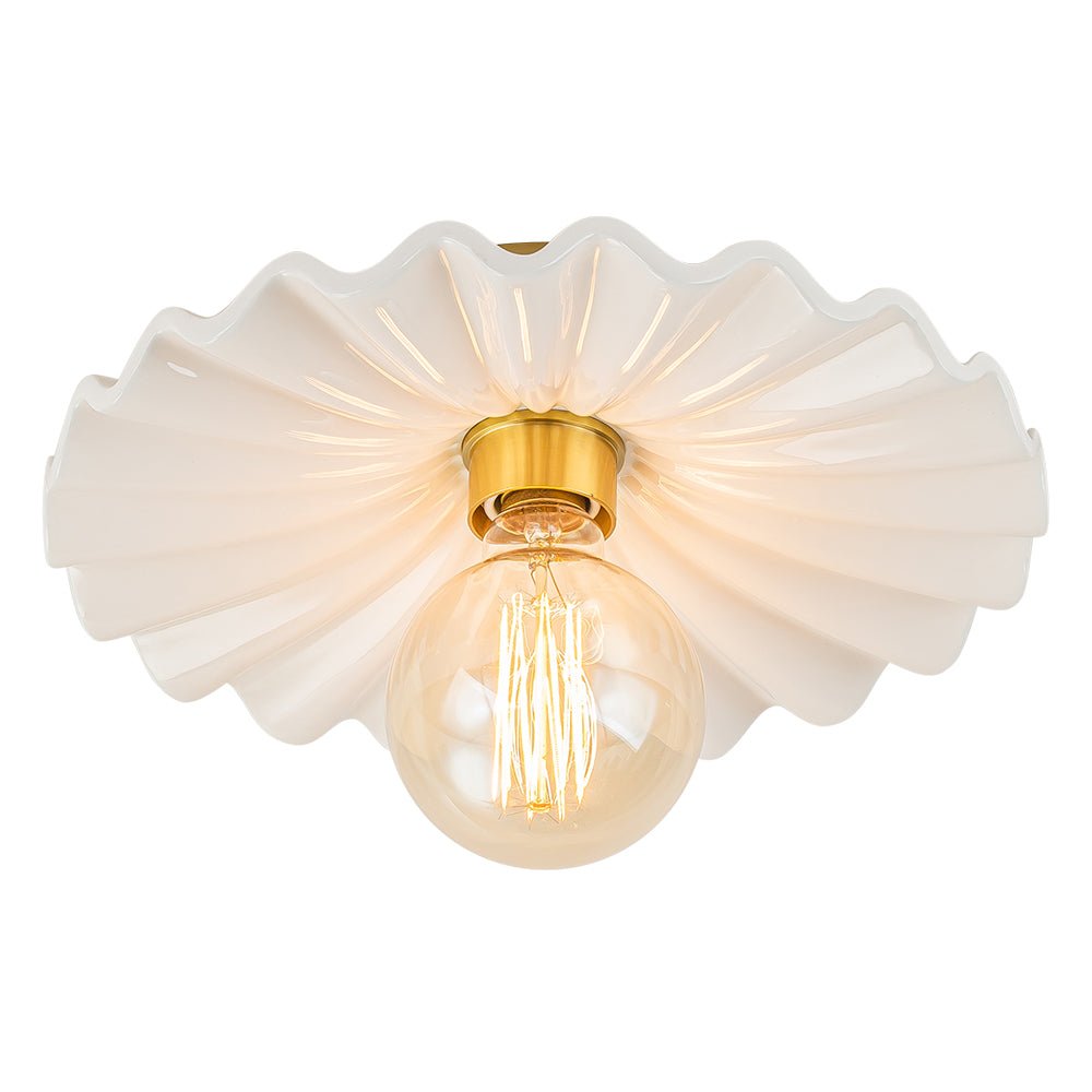 Valona Modern Ceramic Semi Flush Mount - Lamp Copper