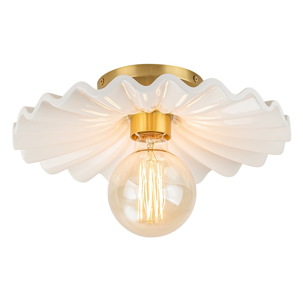 Valona Modern Ceramic Semi Flush Mount - Lamp Copper