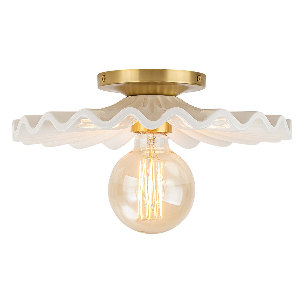 Valona Modern Ceramic Semi Flush Mount - Lamp Copper
