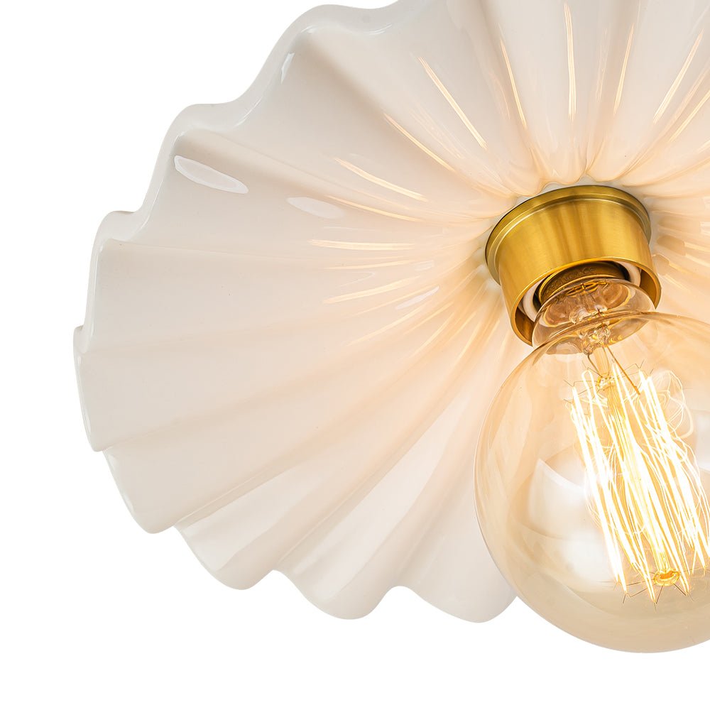 Valona Modern Ceramic Semi Flush Mount - Lamp Copper