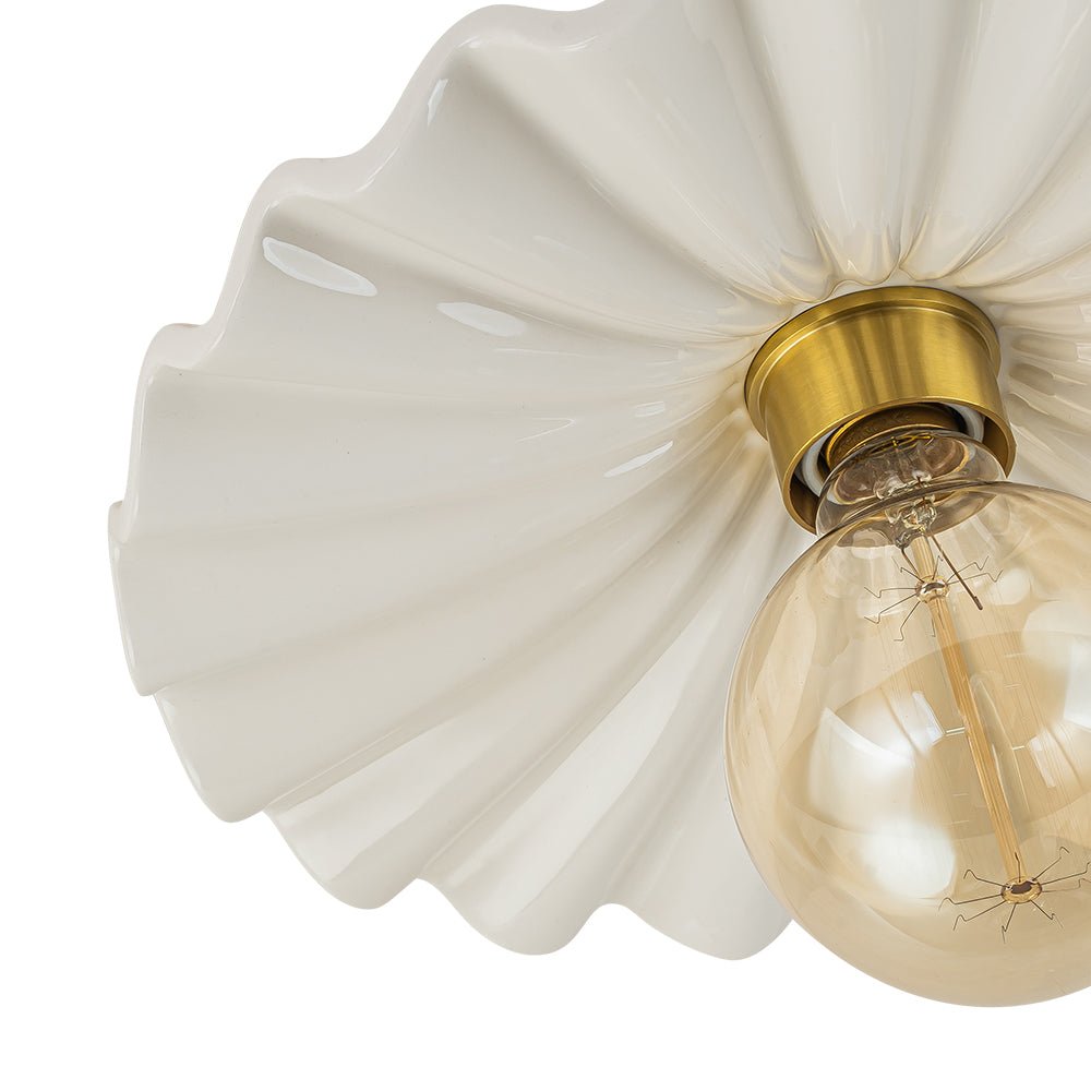 Valona Modern Ceramic Semi Flush Mount - Lamp Copper