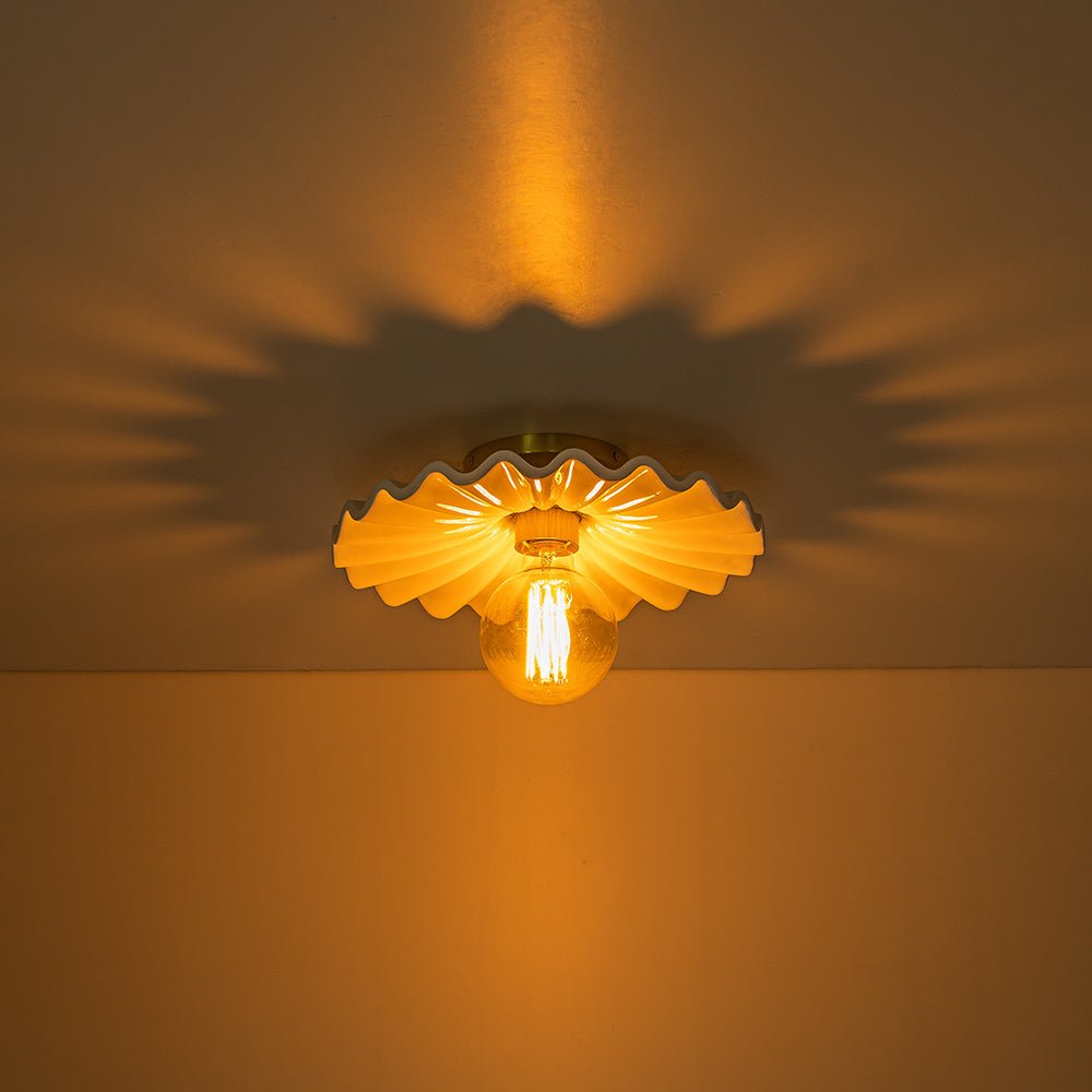 Valona Modern Ceramic Semi Flush Mount - Lamp Copper